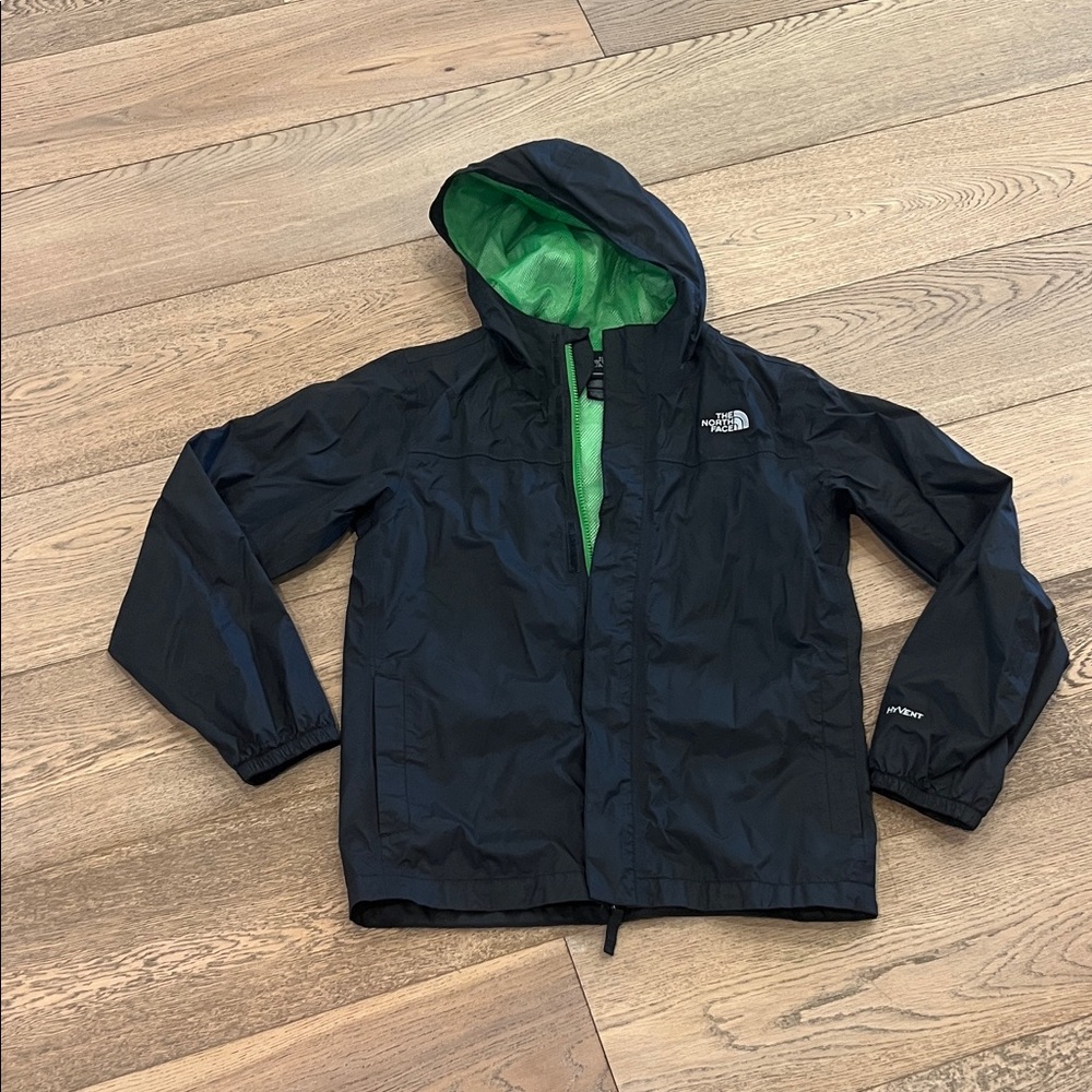 Boy’s North Face Black rain jacket size Large 14-16.